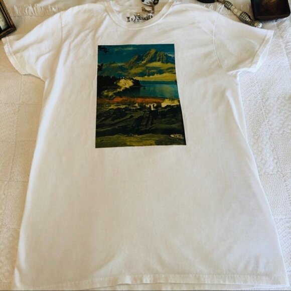Graphic Tee Original Artist Design Collage Scenic Nature Print Handmade Unisex - Picture 5 of 10